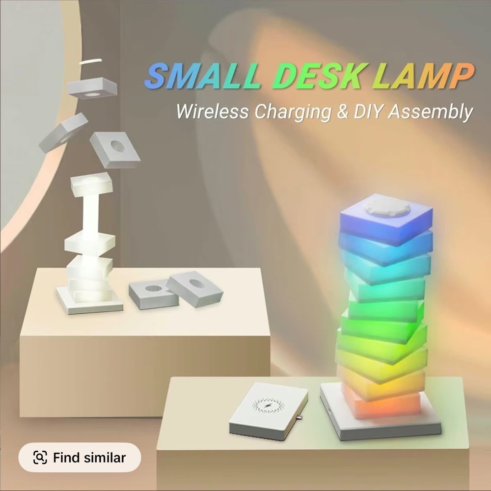 Colorful LED Stacked Lamp with Wireless Charging - Picture 2 of 2